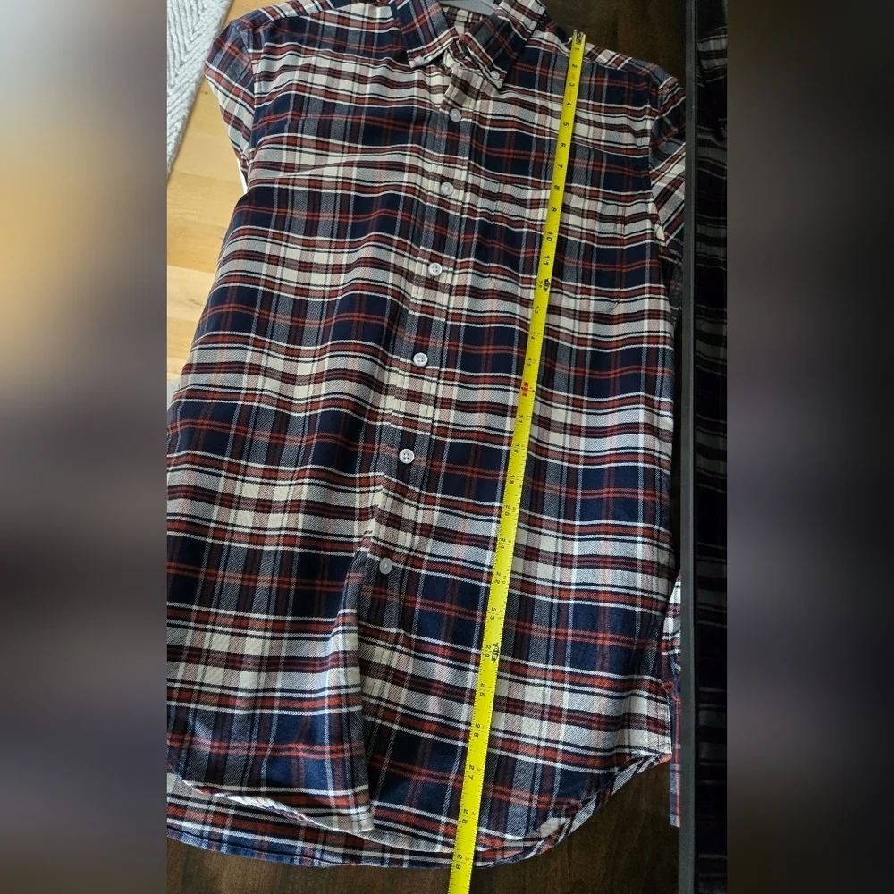 J Crew Mercantile Flex button up Plaid shirt Casual Business Layers Cotton Euc